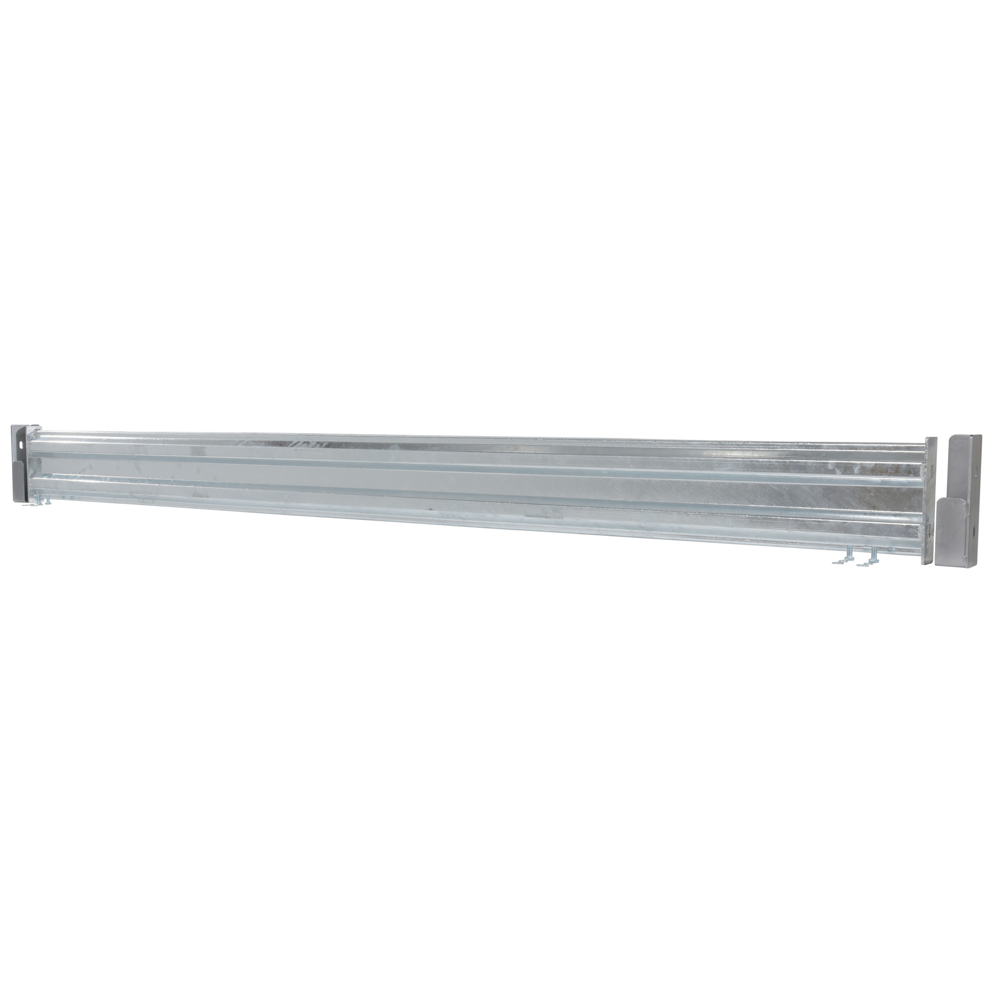 Vestil Drop-In Steel Guard Rail - 114in., Double Ribbed, Galvanized, Model# GR-F2R-DI-10-HDG